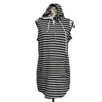 Be All Sportswear Corp Black White Striped Sleeveless Hoodie Dress M Nautical Size M Photo 1