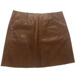Joie Cognac Felicia Leather Mini Skirt - Size Medium Photo 0