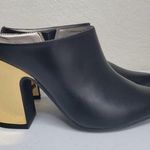 Worthington Size 7 Black and Gold Mules with Architectural Heel New With Tags Photo 2