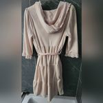 Juicy Couture NWT  Pink Gold Embroidered Tiered Ruffle Hooded 3/4 Sleeve Robe S Photo 1