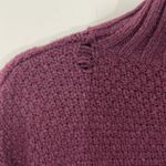 Marine layer Julie Turtleneck Sweater Burgundy Textured Knit Size Small FLAW Photo 3
