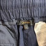 Quince 100% European Linen Wide Leg Pants Size large navy blue Photo 3
