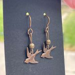 Handmade  Bronze Bird Dangle Earrings new drop nature boho birds swallow pretty Photo 1