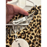 Anrabess Jumpsuit Sleeveless Animal‎ Print Stretch Pockets Drawstring Large NWT Black Photo 2