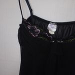 Intimate Attitudes 1X Lilac Embroidery on Black Negligee Sleep Top Plus Purple Photo 2