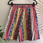 Funky 1990s Colorful multicolored retro paisley print high waisted shorts Size 28 Photo 1