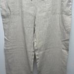 Vintage Lands' End 100% Linen Womens High Rise Pants 16/18 Natural Breathable Photo 3