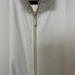 Quacker Factory  White French Terry Vest with Rhinestone Zipper Size L Photo 2