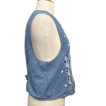 Vintage STONEBROOK Blue White Embroidered Denim Vest M Size M Photo 3
