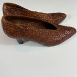 Sesto Meucci Vintage Sesto‎ Meucci Woven Leather Pointed Toe Heels Made in Italy 5.5 Photo 4