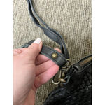 Vintage Viola Castellani Woven Slim Shoulder Bag Purse Black Photo 2