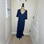 Lou & grey NTM:  Heathered Navy Blue Short Sleeve Maxi Dress with Slits Size M Photo 2