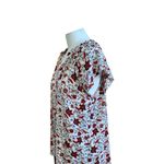 Loft Red Floral Print Blouse Flutter Sleeve Front Bow Sz M XC Photo 3