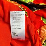 Free People  Red Floral Hibiscus Off Shoulder Crop‎ Top Linen Size Small Photo 3