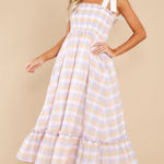 Mable Boutique Gingham Midi Dress Yellow Size M Photo 0