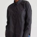 Quince 100% Organic Cotton Poplin Long Sleeve Boyfriend Button Down Shirt Sz L Black Size L Photo 0