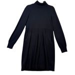 J. Crew Long Sleeve Turtleneck Black Wool Cashmere Pockets Sweater Dress Large Photo 0