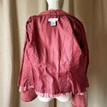 Newport News Vintage Pink Suede Peplum Jacket Whipstitch Detail 90s Feminine Fit Size 8 Photo 8