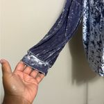 Project RUNWAY Women’s Blue Velvet Poet’s Sleeve XL Top Chic Party Elegant Photo 1