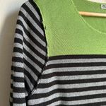 Eliza J  Kelly green black grey stripe sweater dress size Large pockets Photo 1