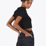 Cuts Clothing  Black Cropped Tee Small Photo 1