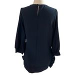 ZARA  Basic Women Size Small Blue Ruffle Top Shirt 3/4 Sleeve (33-449) Photo 1