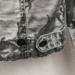 Chico's Chico’s Gray Silver Fleur De Lis Cropped Cotton Long Sleeve Jacket S Photo 7