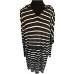 Jones New York NWT  Black White Striped Tunic Hoodie Dress Pocket Woman’s Sz XL Photo 1