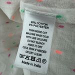 Never A Wallflower High Neck Top‎ Blouse In Pink Confetti Sz L Puff Sleeve White Size L Photo 4