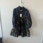 Tuckernuck  Navy Jasmine Vine Jacquard Palmerston Dress M Photo 2