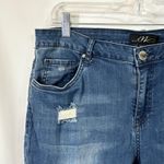 Midnight Velvet Size 14 Jeans Rhinestone Distressed Blue Skinny Mid Rise 829 Photo 7
