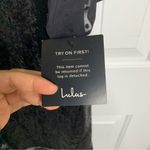 Lulus black sequin beaded polka dot flutter sleeves body con party dress XS Photo 3