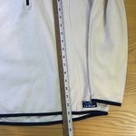 L.L.Bean White Quarter-Zip Fleece Pullover with Navy Trim Sweater Womens MediumP Photo 8