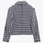 ZARA JACKET TWEED WEAVE TEXTURE BLAZER W/ BUTTONS RHINESTONES HOUNDSTOOTH NEW Photo 7