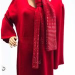 Style & Co Red Tunic Sweater with Scarf Photo 7