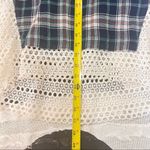 SEA NEW YORK BLUE PLAID/ LACE EYELET CREWNECK TOP BLOUSE SZ M ACCDEMIA PREPPY Size M Photo 6