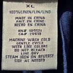 JAMAICA BAY Navy Cropped Linen Pants XL Blue Photo 6