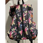 Junlion Floral Print School Laptop Backpack Bag Black Snap Brown Buckle Red Photo 7