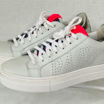 P488 Thea Dama Sneakers, Lt. Grey Leather, Silver Leather Heel Tab, Woman EU 38 Gray Size 7 Photo 0