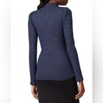 Rachel Pally  Ada Navy Blue Metallic Rib Long Sleeve‎ Mock Neck Sweater Sz M Photo 2