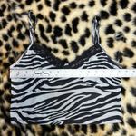 Full Tilt Zebra Print Mesh Lace Trim Cami L Photo 2
