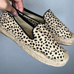 Soludos Espadrille Slip On Loafers Leopard Print Calf Hair Flats Size 7 Photo 0