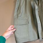 Loft ✨  Cargo Skirt Olive Green Cotton Lyocell Paperbag Waist Belt 14 NWT Photo 2