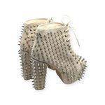 Jeffrey Campbell Rare: ➤ Silver Spikes Lita Platform Boot ➤ Nude Suede ➤ 7.5M ➤ Photo 3