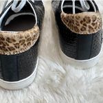 D.A.T.E. Curve Glitter Sneakers Women's 7 Black Leather Leopard Print Low Top Photo 7