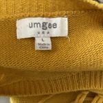Umgee Sweater Womens Large Yellow Boho Fringe Pullover Long Sleeve Sweatshirt Photo 6