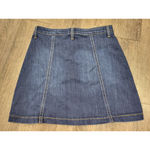 Just Black  Denim Dark Wash Jean Skirt Button Front Mini Size Large Made in USA Photo 3