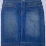 Banana Republic  Blue Denim A-Line Knee-Length Skirt Photo 0