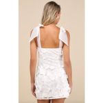 Lulus  Emphatically Adorable White Floral Tie Strap Mini Dress Party Medium NWT Photo 4