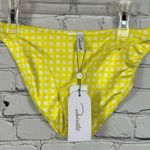Peixoto Women’s Swim Bikini Bottoms Yellow & White Checked High Cut Leg M NWT Size M Photo 2